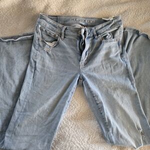 American Eagle Distressed Flare Jeans- 6LONG
